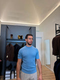 Maglia a costine girocollo