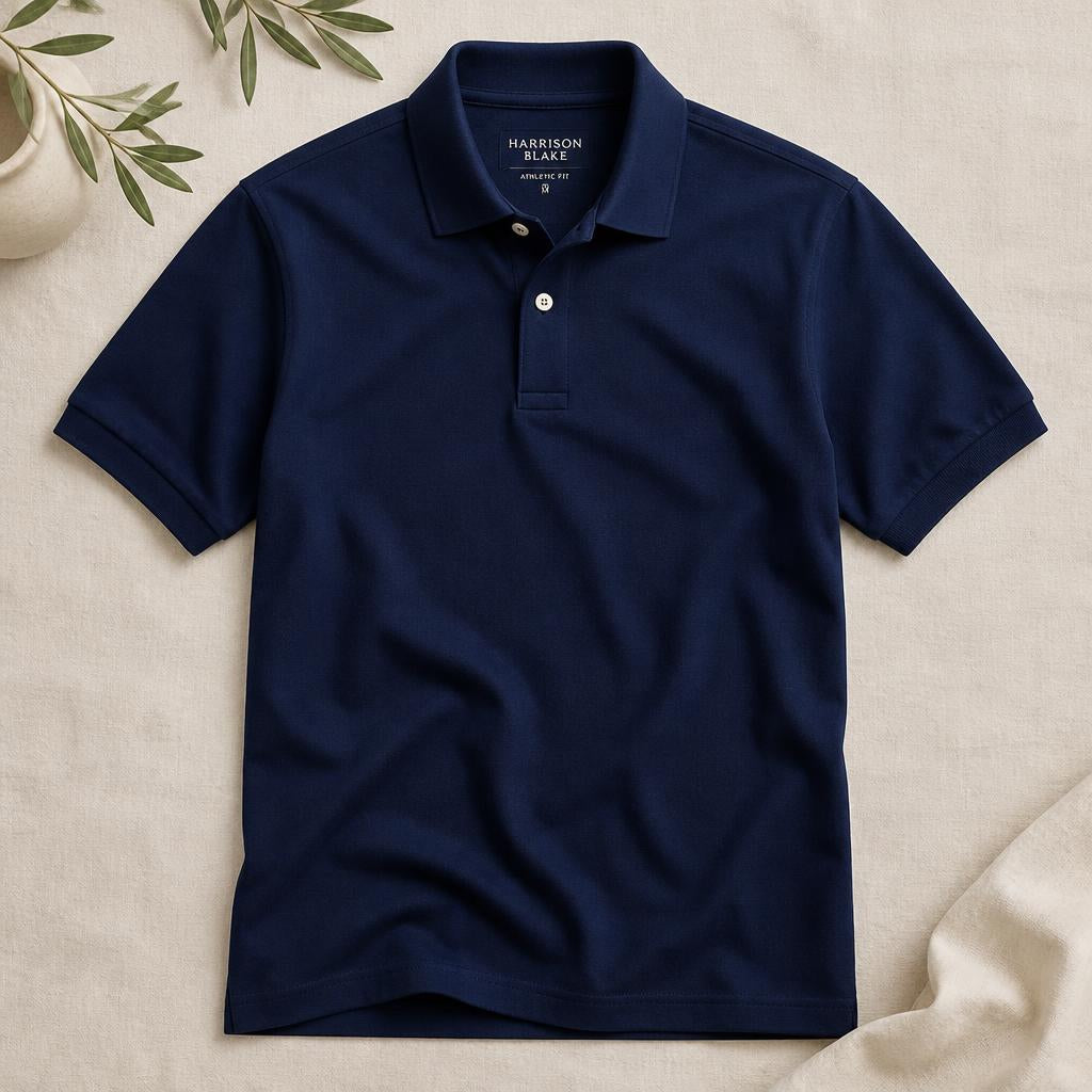 Polo Classica in Cotone Navy - Atelier Nord